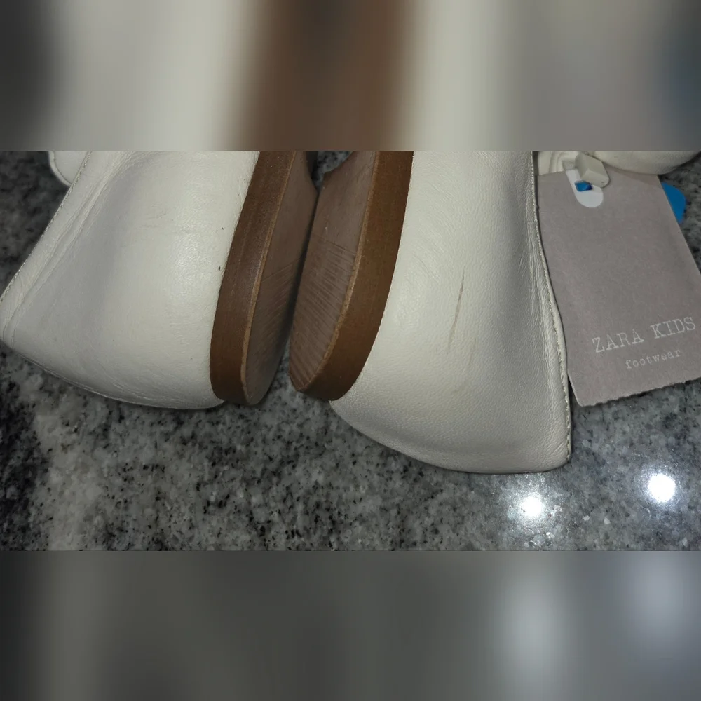 Zara Kids NWT Elegant Cream Ballet Flats With Bow